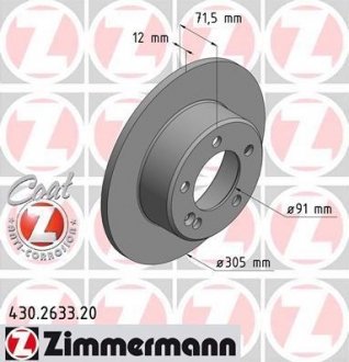 430.2633.20 ZIMMERMANN Диск тормозной