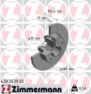 430263900 ZIMMERMANN Brake disk with bearing
