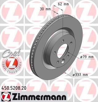 450.5208.20 ZIMMERMANN Диск тормозной