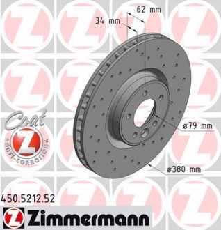 450521252 ZIMMERMANN Диск тормозной Sport