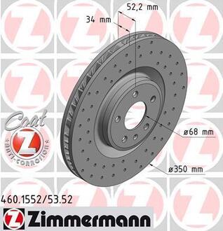 460.1553.52 ZIMMERMANN Диск тормозной