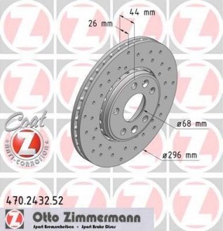 470.2432.52 ZIMMERMANN Диск тормозной