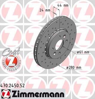 470.2450.52 ZIMMERMANN Диск тормозной