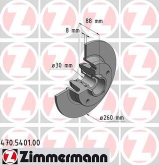 470.5401.00 ZIMMERMANN Диск тормозной