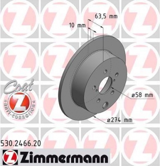 530.2466.20 ZIMMERMANN Диск тормозной