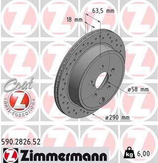 590282652 ZIMMERMANN Диск тормозной SUBARU BRZ 2,0 12- TY£