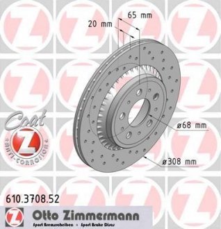 610.3708.52 ZIMMERMANN Диск тормозной