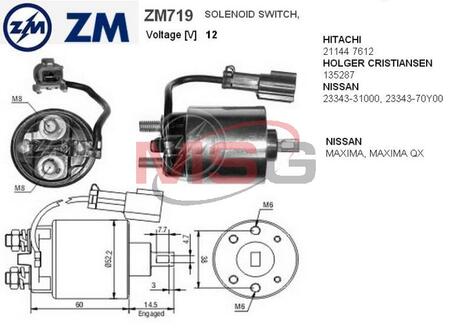 ZM719 ZM Втягивающее реле стартера